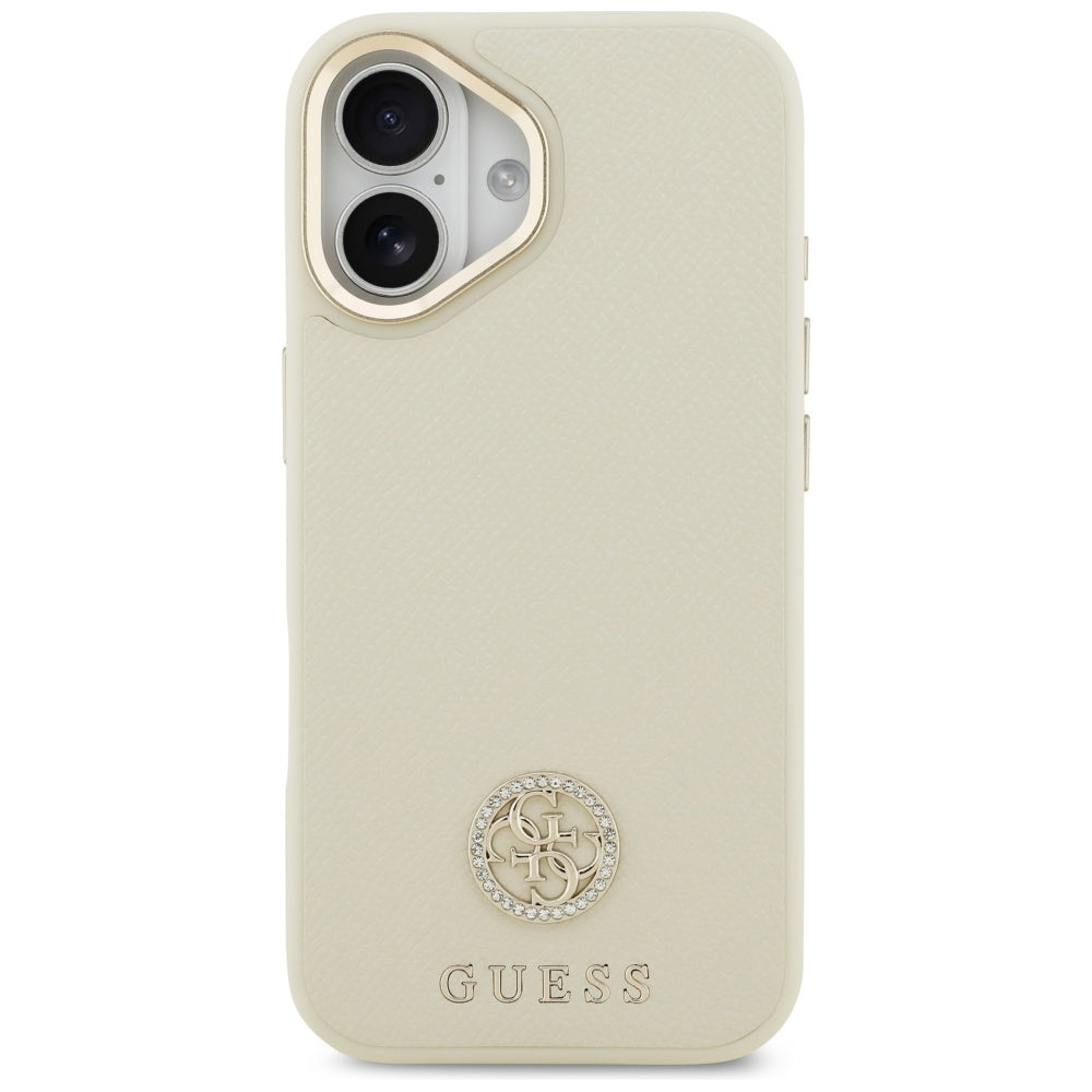 Futrola MagSafe za Apple iPhone 17, Guess, Grained Strass Logo, Bež