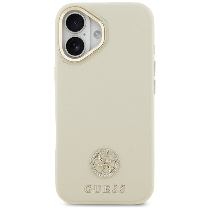 Futrola MagSafe za Apple iPhone 17, Guess, Grained Strass Logo, Bež