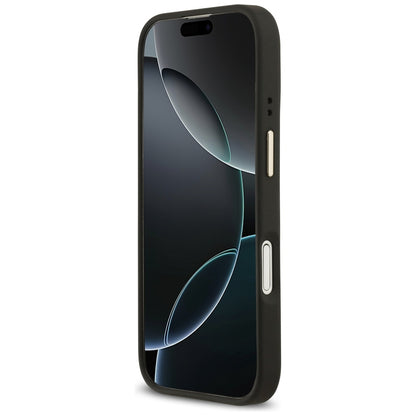 Futrola MagSafe za Apple iPhone 17, Guess, Grained Strass Logo, Crna