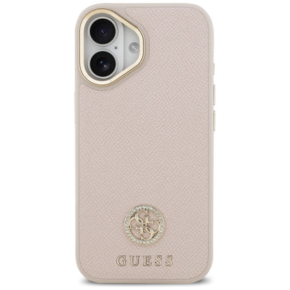 Futrola MagSafe za Apple iPhone 17, Guess, Grained Strass Logo, Roze