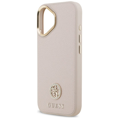 Futrola MagSafe za Apple iPhone 17, Guess, Grained Strass Logo, Roze