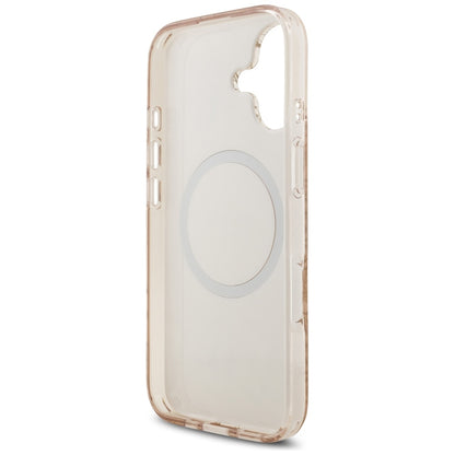Futrola MagSafe za Apple iPhone 17, Guess, IML Flowers Allover Electroplated with Pearl Strap, Crna