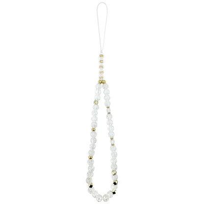 Futrola MagSafe za Apple iPhone 17, Guess, IML Flowers with Pearl Strap, Bela