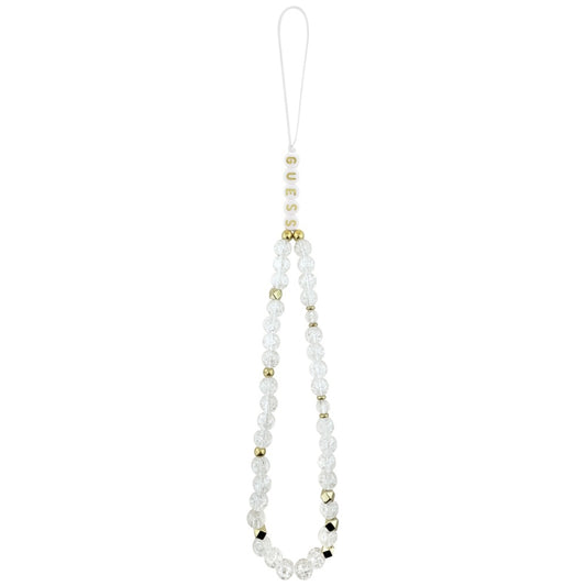 Futrola MagSafe za Apple iPhone 17, Guess, IML Flowers with Pearl Strap, Bela