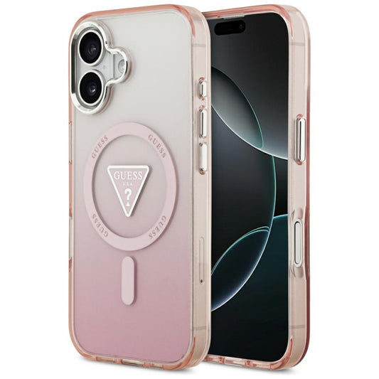 Futrola MagSafe za Apple iPhone 17, Guess, IML Gradient Triangle Logo, Roze