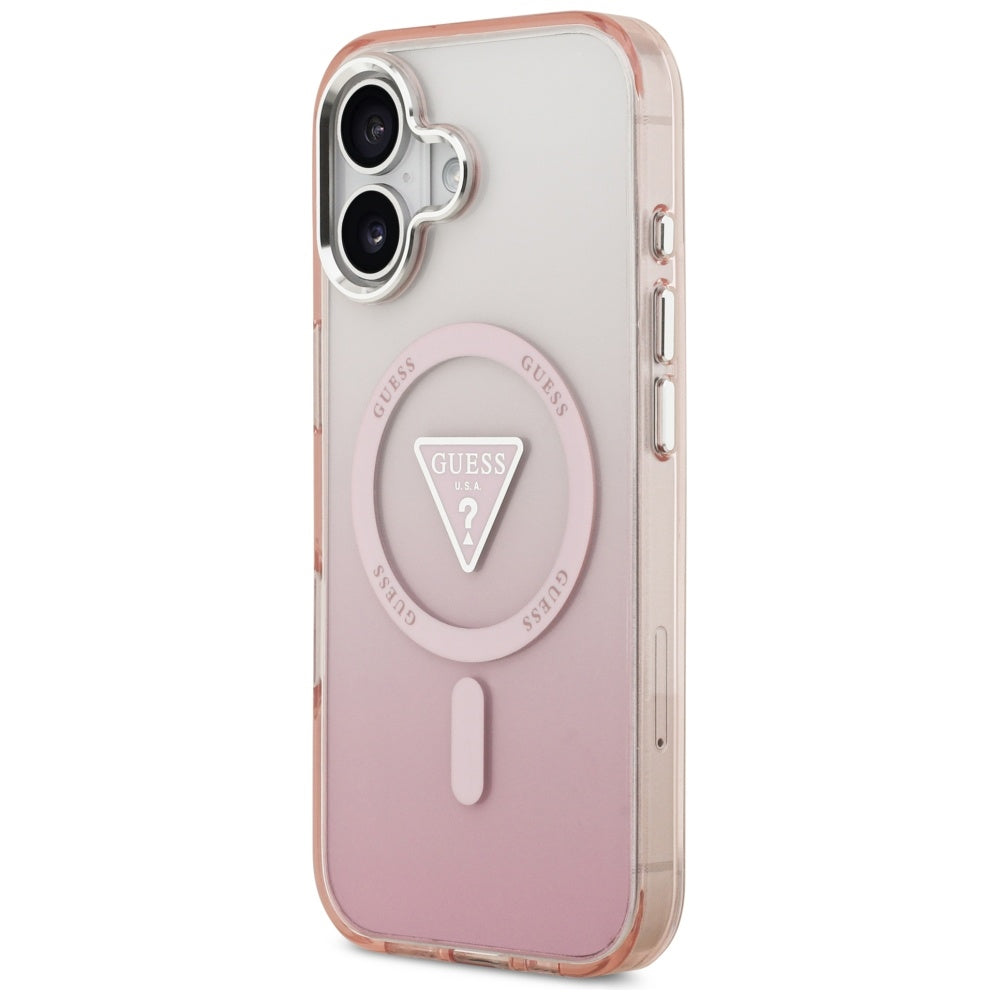 Futrola MagSafe za Apple iPhone 17, Guess, IML Gradient Triangle Logo, Roze