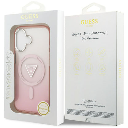 Futrola MagSafe za Apple iPhone 17, Guess, IML Gradient Triangle Logo, Roze