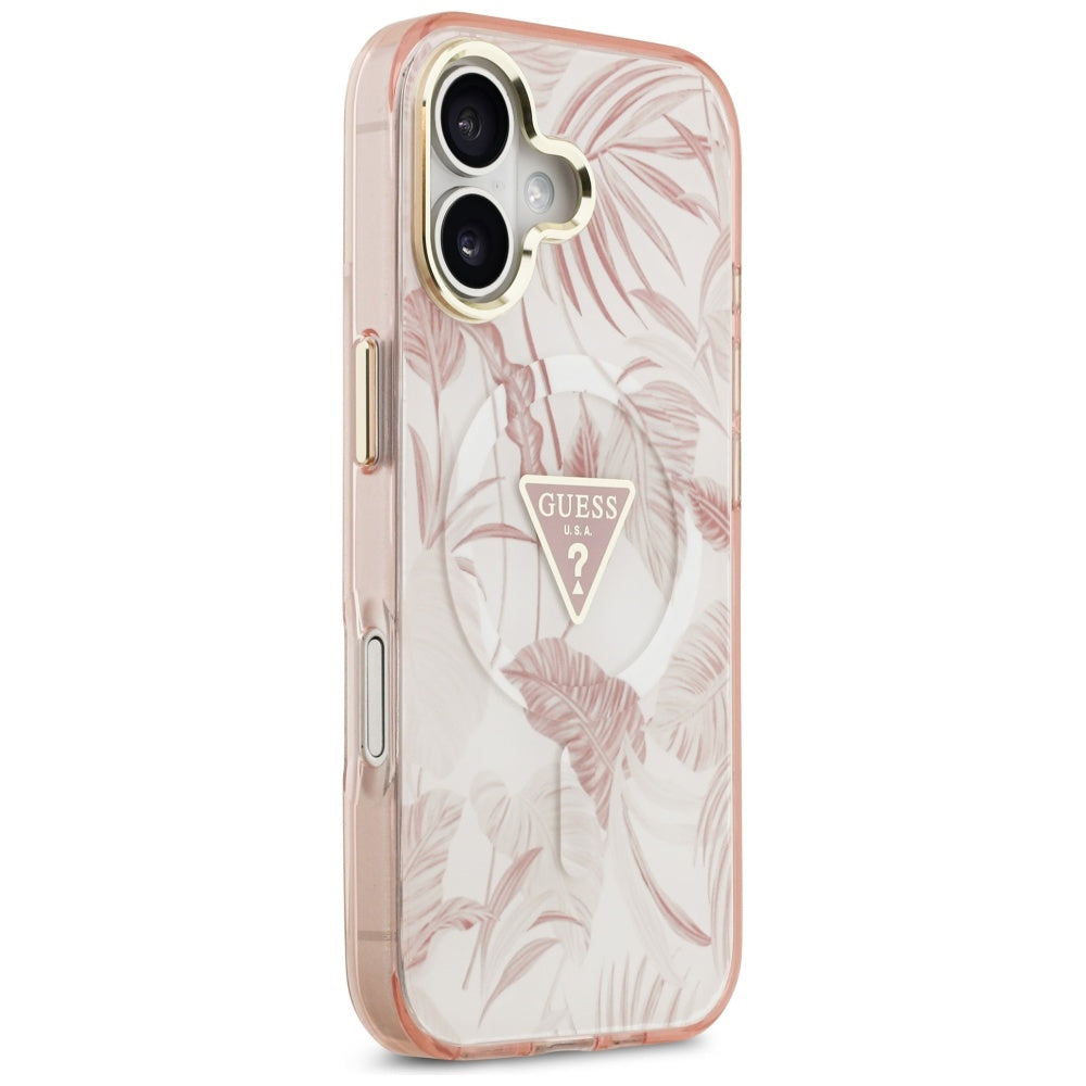 Futrola MagSafe za Apple iPhone 17, Guess, Jungle Tonal Triangle, Roze