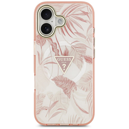 Futrola MagSafe za Apple iPhone 17, Guess, Jungle Tonal Triangle, Roze