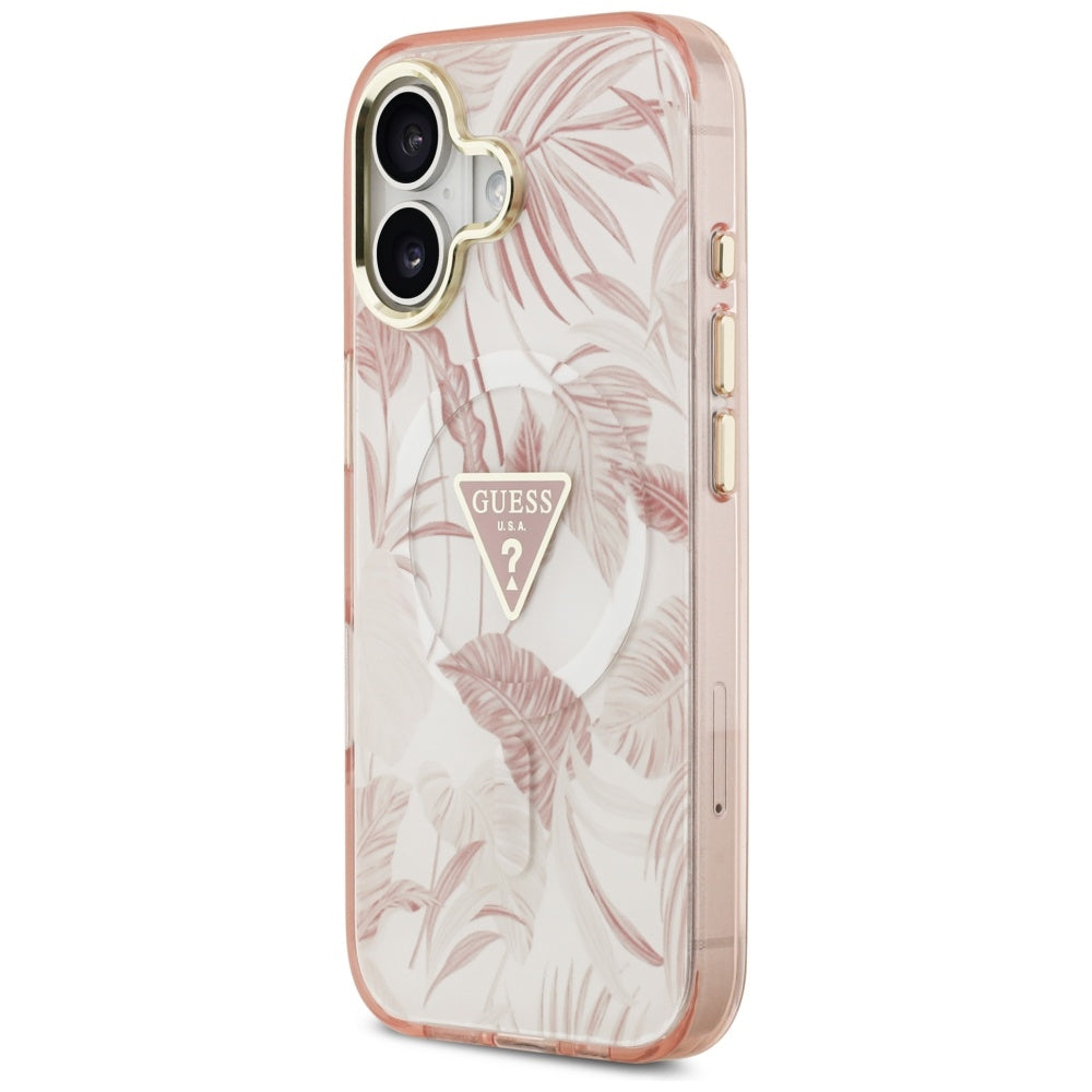 Futrola MagSafe za Apple iPhone 17, Guess, Jungle Tonal Triangle, Roze