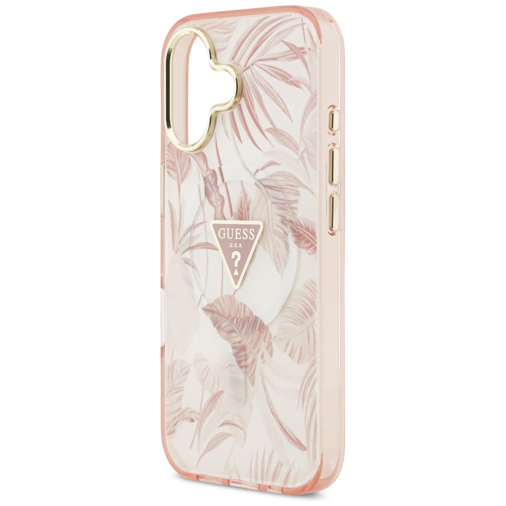 Futrola MagSafe za Apple iPhone 17, Guess, Jungle Tonal Triangle, Roze