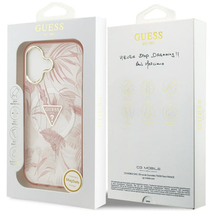 Futrola MagSafe za Apple iPhone 17, Guess, Jungle Tonal Triangle, Roze