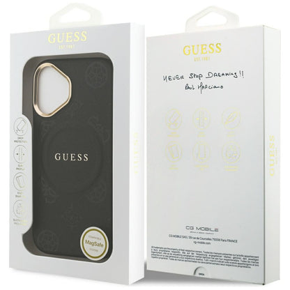 Futrola MagSafe za Apple iPhone 17, Guess, Peony Hot Stamp, Crna