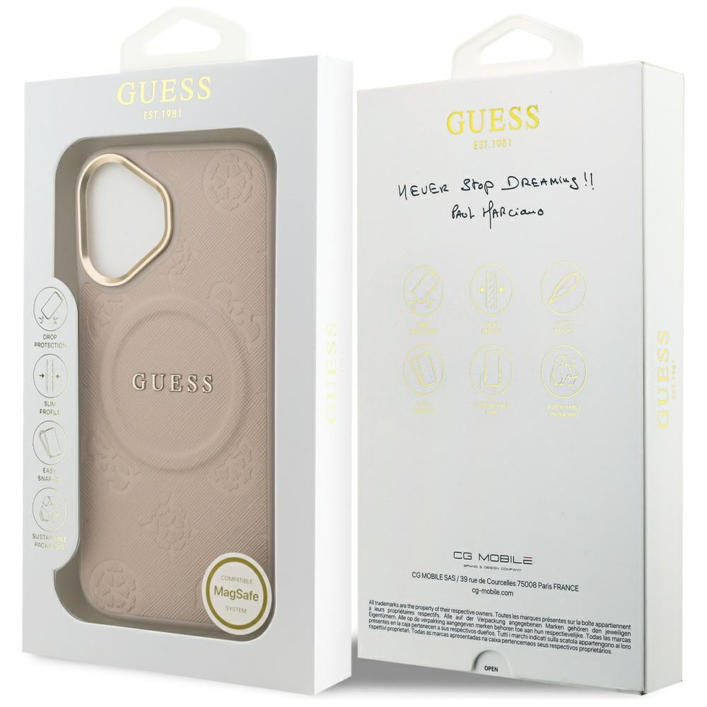 Futrola MagSafe za Apple iPhone 17, Guess, Peony Hot Stamp, Roze