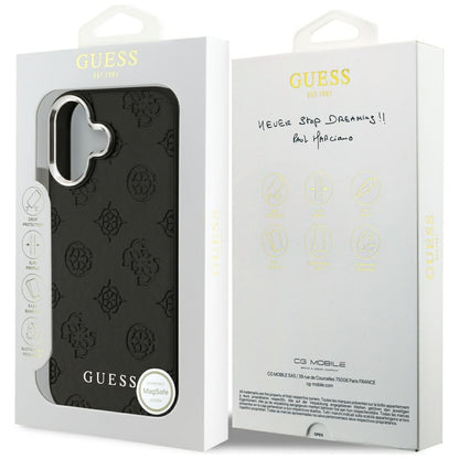 Futrola MagSafe za Apple iPhone 17, Guess, Peony Hot Stamp Script, Crna