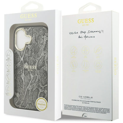 Futrola MagSafe za Apple iPhone 17, Guess, Python Pattern, Crna