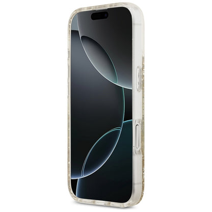 Futrola MagSafe za Apple iPhone 17, Guess, Resin Bottom Glitter, Zlatna