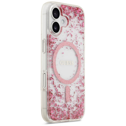 Husa MagSafe za Apple iPhone 17, Guess, Resin Bottom Glitter, Roze