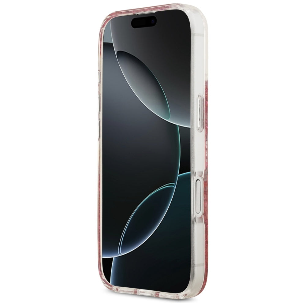 Husa MagSafe za Apple iPhone 17, Guess, Resin Bottom Glitter, Roze