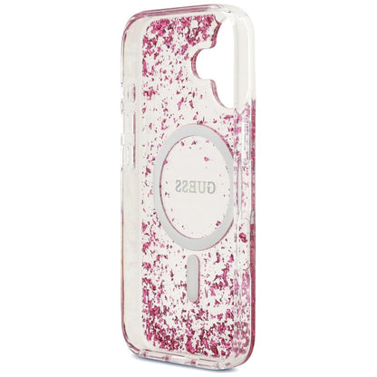 Husa MagSafe za Apple iPhone 17, Guess, Resin Bottom Glitter, Roze