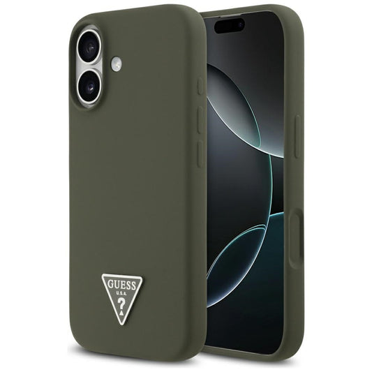 Futrola MagSafe za Apple iPhone 17, Guess, Triangle Logo, Kaki