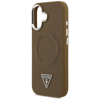 Futrola MagSafe za Apple iPhone 17, Guess, Triangle Logo, Braon Srebrna