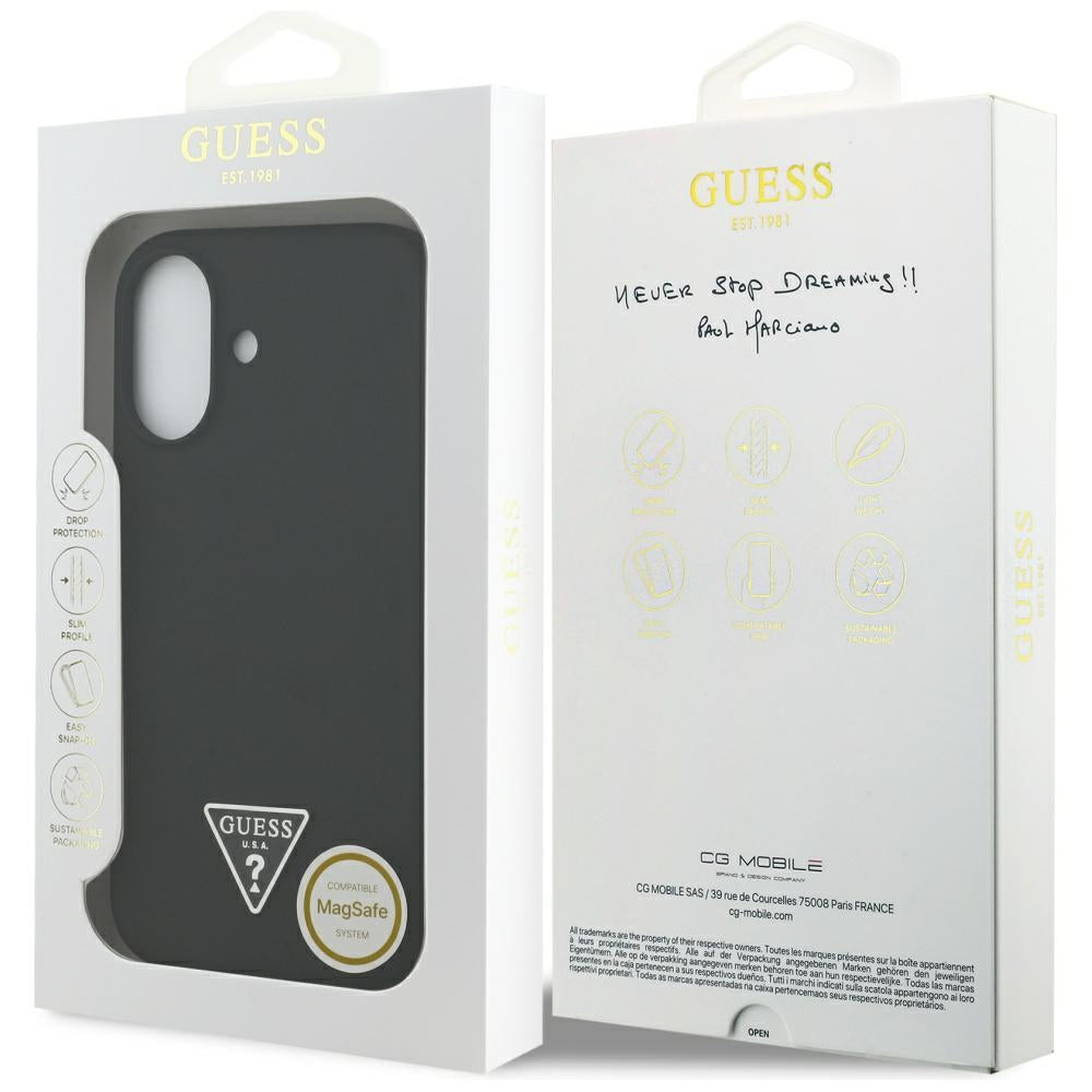 Futrola MagSafe za Apple iPhone 17, Guess, Triangle Logo, Crna