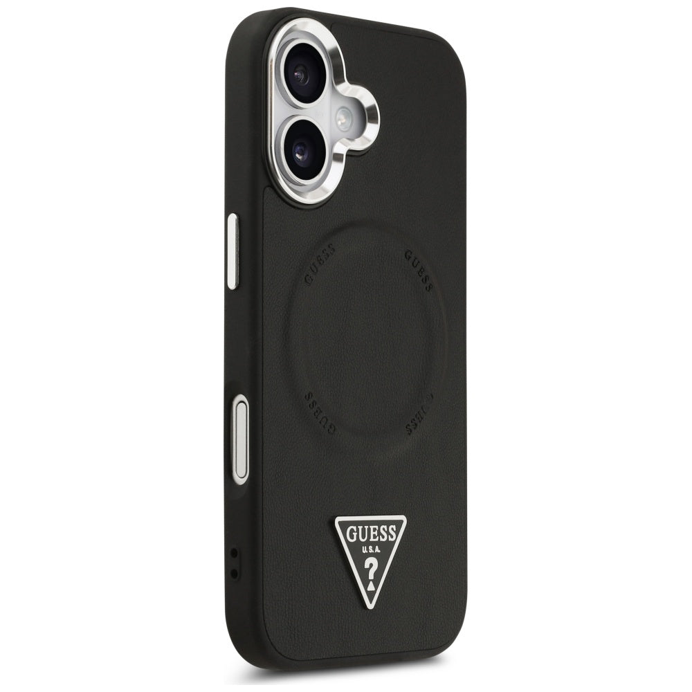 Futrola MagSafe za Apple iPhone 17, Guess, Triangle Logo, Crno Srebrna