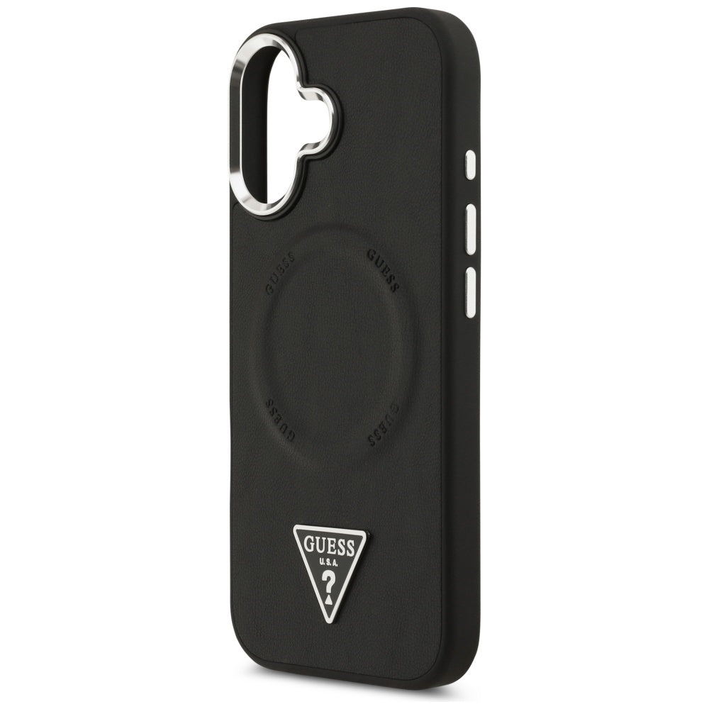 Futrola MagSafe za Apple iPhone 17, Guess, Triangle Logo, Crno Srebrna