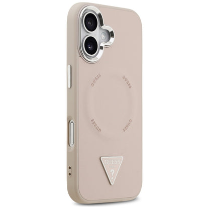 Futrola MagSafe za Apple iPhone 17, Guess, Triangle Logo, Roze Srebrna