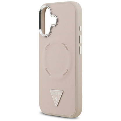 Futrola MagSafe za Apple iPhone 17, Guess, Triangle Logo, Roze Srebrna