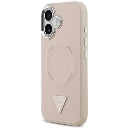Futrola MagSafe za Apple iPhone 17, Guess, Triangle Logo, Roze Srebrna