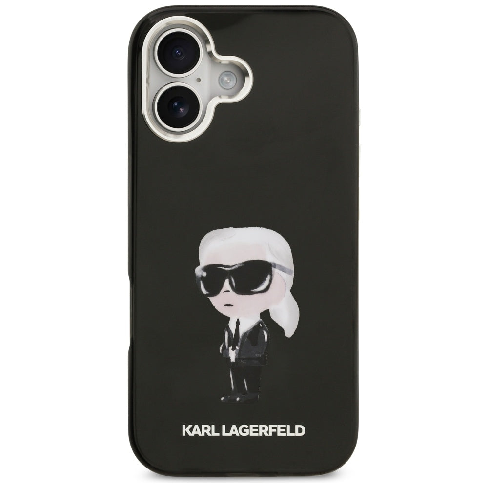 Futrola MagSafe za Apple iPhone 17, Karl Lagerfeld, IML Aquarelle Karl Ikonik, Crna