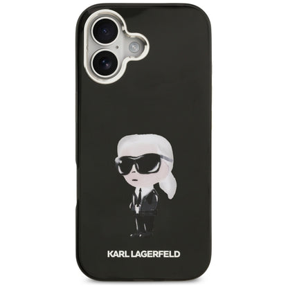 Futrola MagSafe za Apple iPhone 17, Karl Lagerfeld, IML Aquarelle Karl Ikonik, Crna