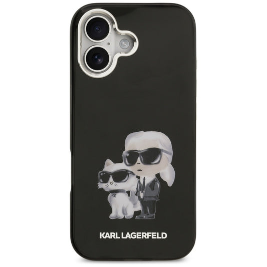 Futrola MagSafe za Apple iPhone 17, Karl Lagerfeld, IML Aquarelle Logo Karl & Choupette, Crna