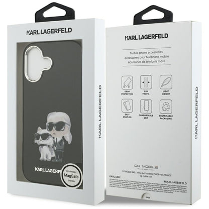 Futrola MagSafe za Apple iPhone 17, Karl Lagerfeld, IML Aquarelle Logo Karl & Choupette, Crna