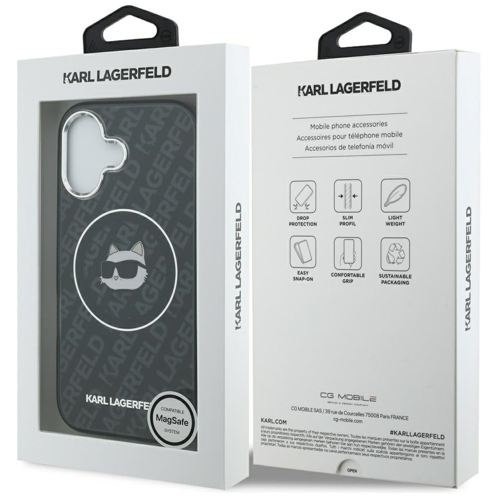 Futrola MagSafe za Apple iPhone 17, Karl Lagerfeld, IML Choupette`s Head, Crna