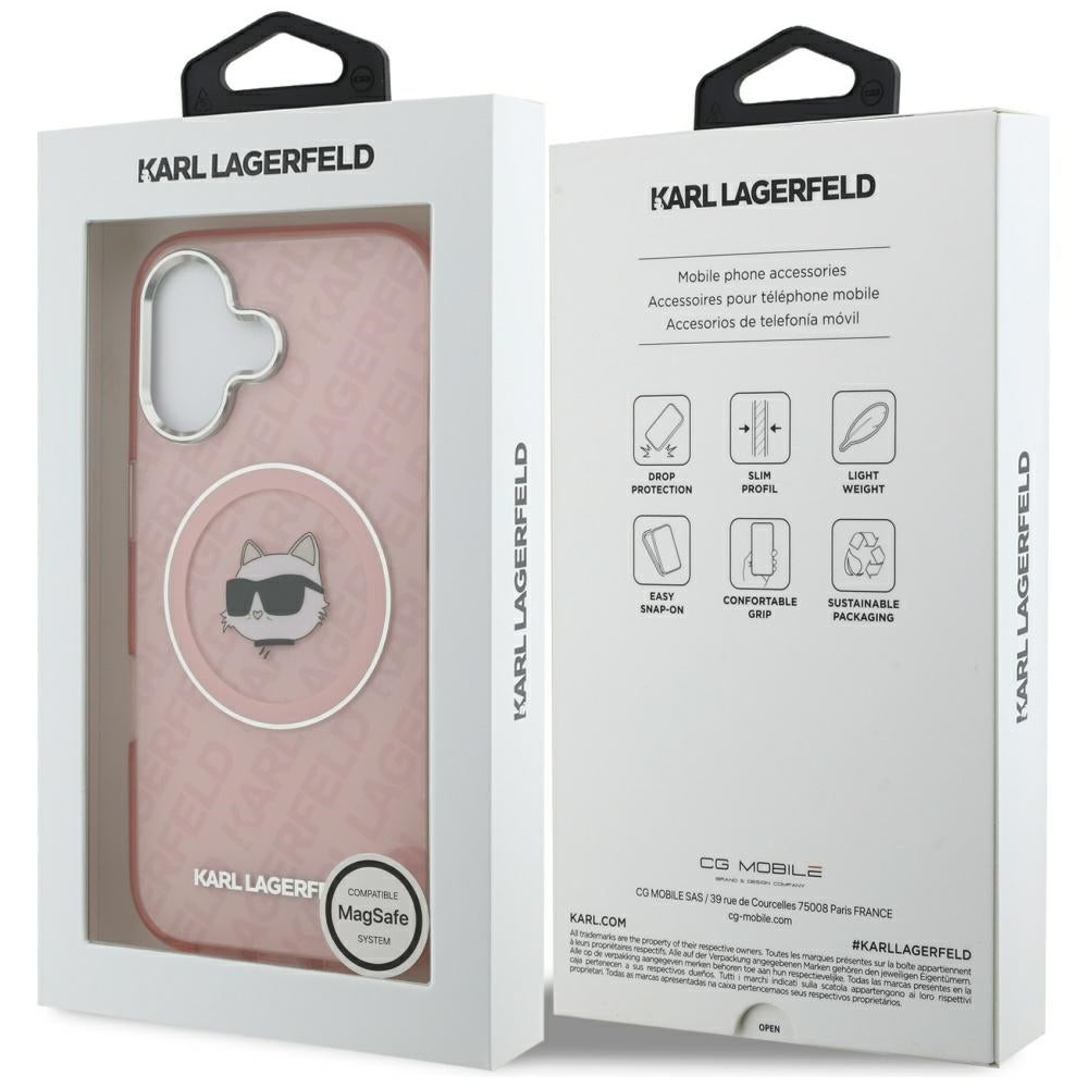 Futrola MagSafe za Apple iPhone 17, Karl Lagerfeld, IML Choupette`s Head, Roze