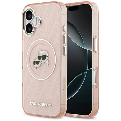 Futrola MagSafe za Apple iPhone 17, Karl Lagerfeld, IML Glitter Karl & Choupette`s Heads, Roze
