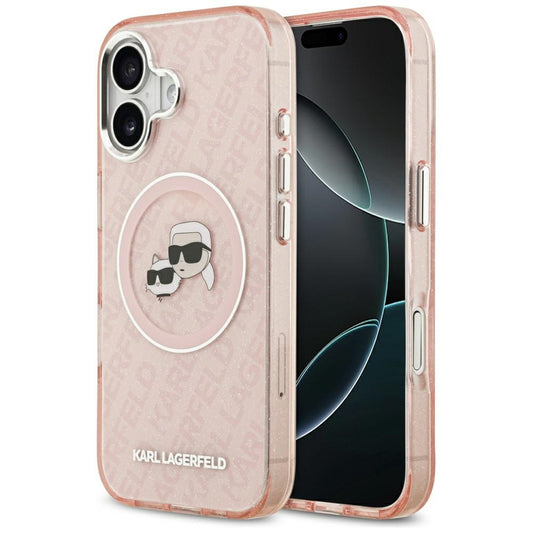 Futrola MagSafe za Apple iPhone 17, Karl Lagerfeld, IML Glitter Karl & Choupette`s Heads, Roze