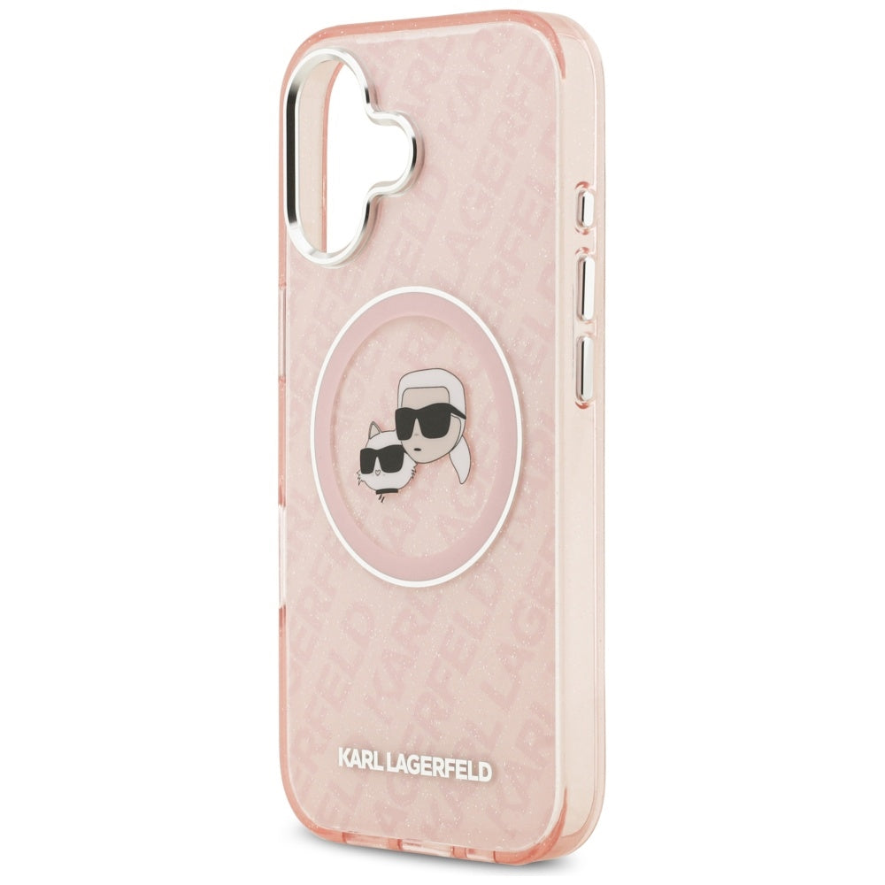 Futrola MagSafe za Apple iPhone 17, Karl Lagerfeld, IML Glitter Karl & Choupette`s Heads, Roze