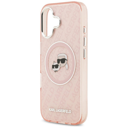 Futrola MagSafe za Apple iPhone 17, Karl Lagerfeld, IML Glitter Karl & Choupette`s Heads, Roze