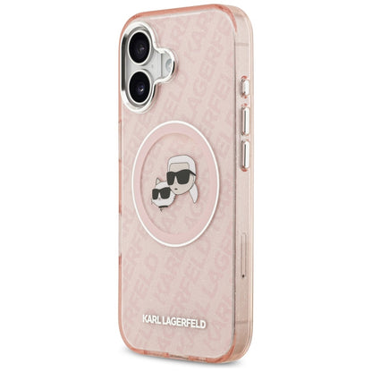 Futrola MagSafe za Apple iPhone 17, Karl Lagerfeld, IML Glitter Karl & Choupette`s Heads, Roze