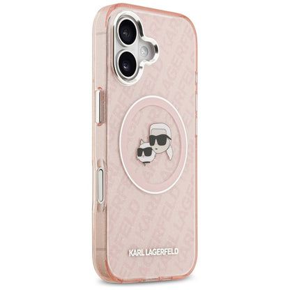 Futrola MagSafe za Apple iPhone 17, Karl Lagerfeld, IML Glitter Karl & Choupette`s Heads, Roze