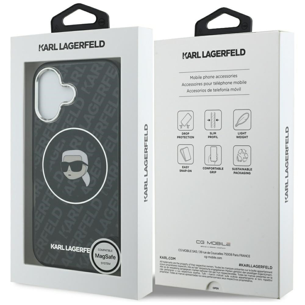 Futrola MagSafe za Apple iPhone 17, Karl Lagerfeld, IML Karl`s Head, Crna