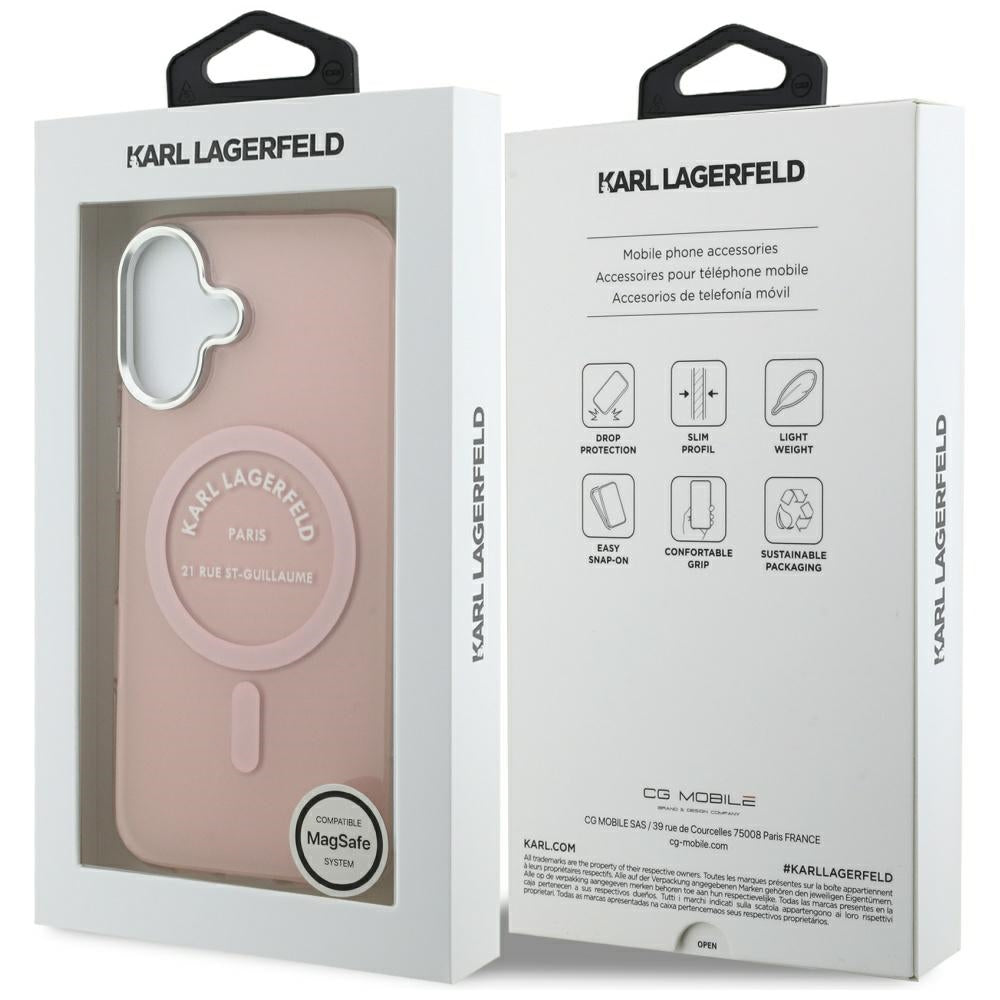 Futrola MagSafe za Apple iPhone 17, Karl Lagerfeld, IML Logo RSG, Roze