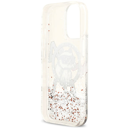 Husa MagSafe za Apple iPhone 17, Karl Lagerfeld, Liquid Glitter Choupette Logo, Transparentna