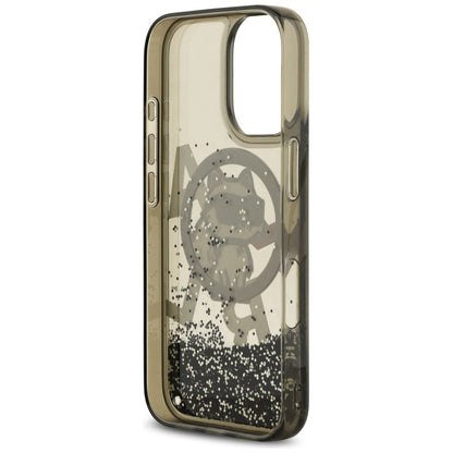 Husa MagSafe za Apple iPhone 17, Karl Lagerfeld, Liquid Glitter Logo Choupette, Crna