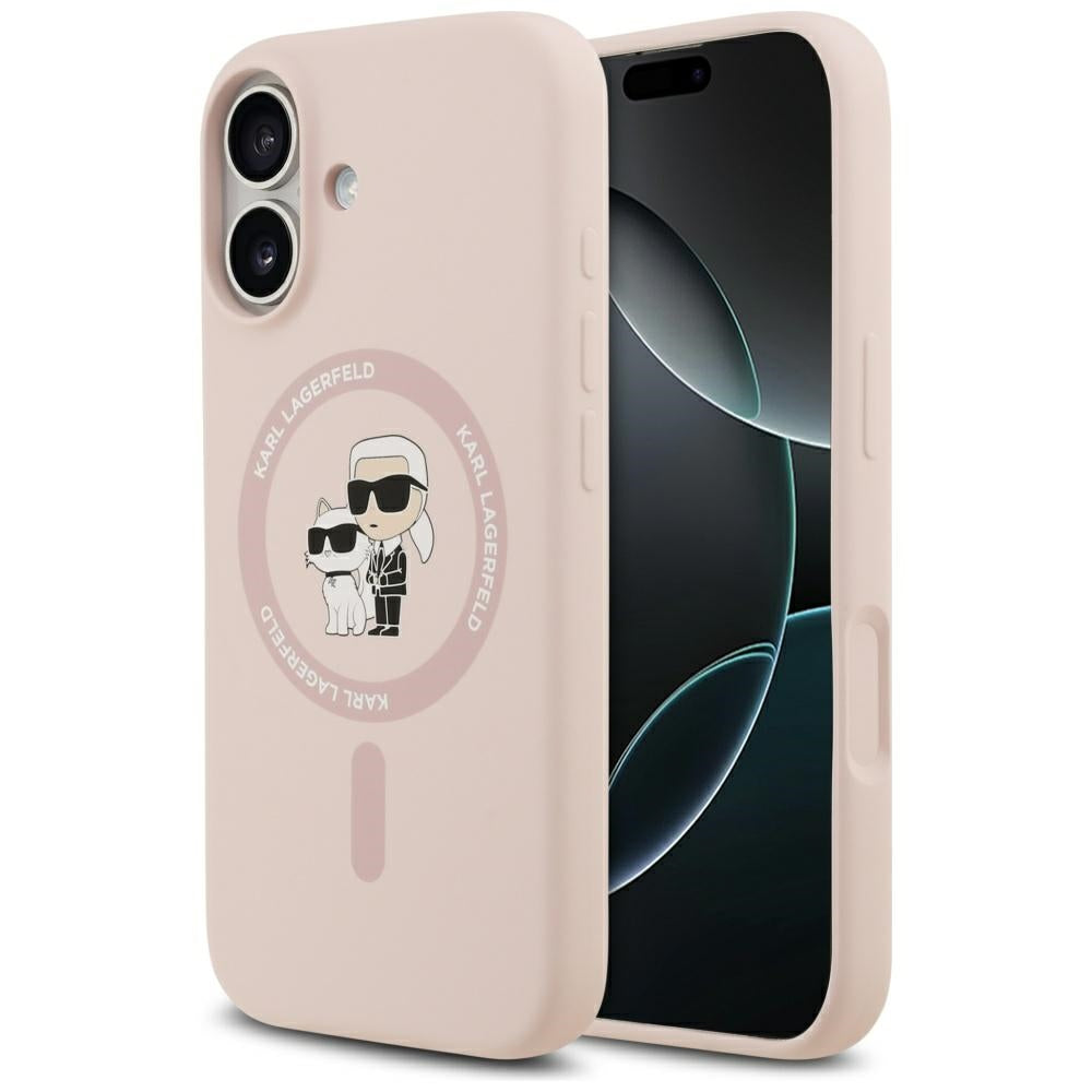 Futrola MagSafe za Apple iPhone 17, Karl Lagerfeld, Ring Karl & Choupette, Roze