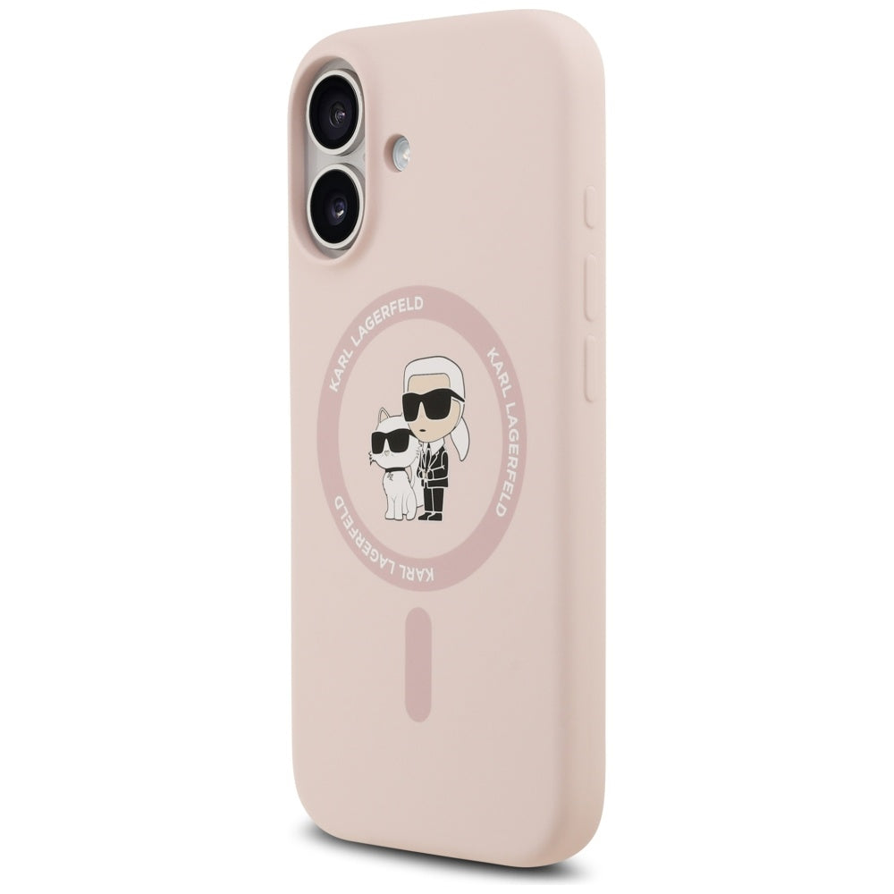 Futrola MagSafe za Apple iPhone 17, Karl Lagerfeld, Ring Karl & Choupette, Roze